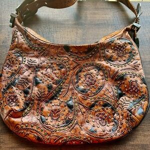Kippy's Leather Rhinestone Shoulder Purse